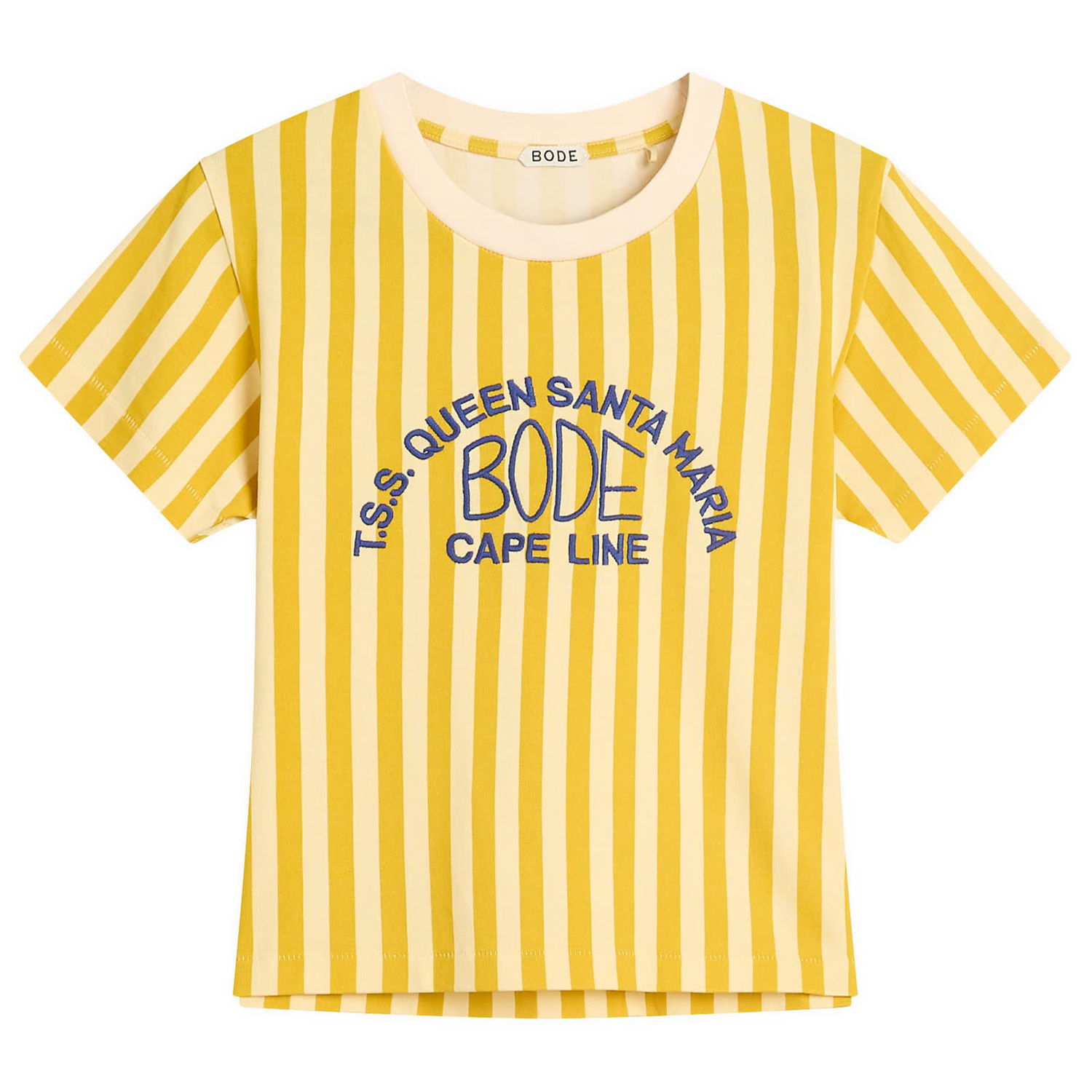 Tričko Bode Bode Striped T-Shirt with Logo Print Žltá | WRS25CS023-YLMLT, 1