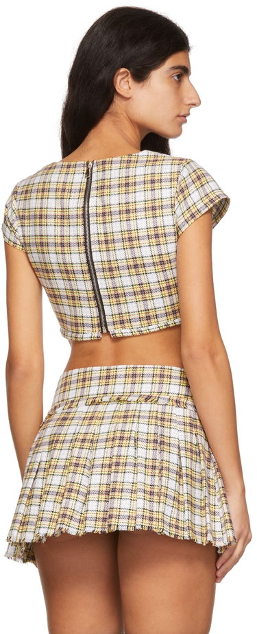 Crop Top GUIZIO Guizio Plaid Corset Crop Top Žltá | DGF21C1014, 2