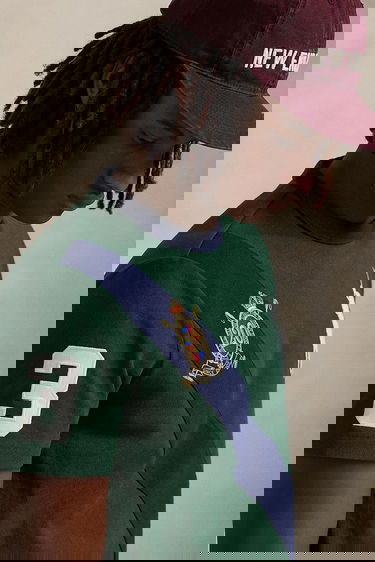 Tričko Polo by Ralph Lauren Polo Rider Diagonal Stripe Ringer T-Shirt with Embroidered Crest Zelené | 710P00092, 3