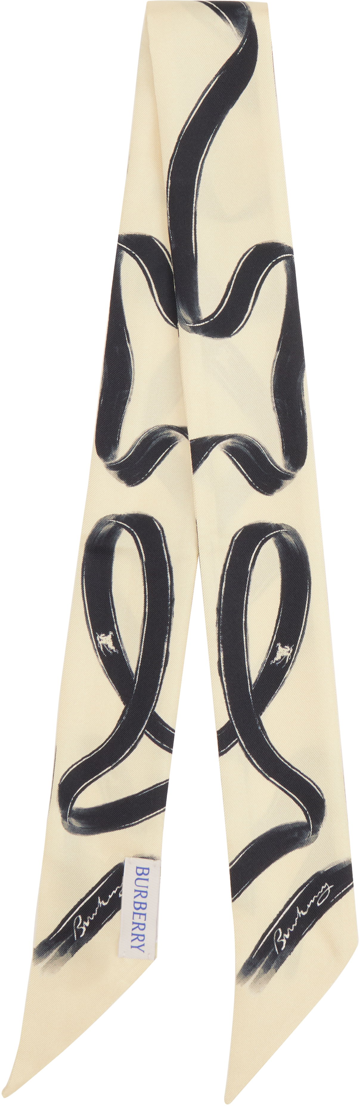 Šál Burberry Skinny Ribbon Silk Scarf Béžová | 8103806, 1
