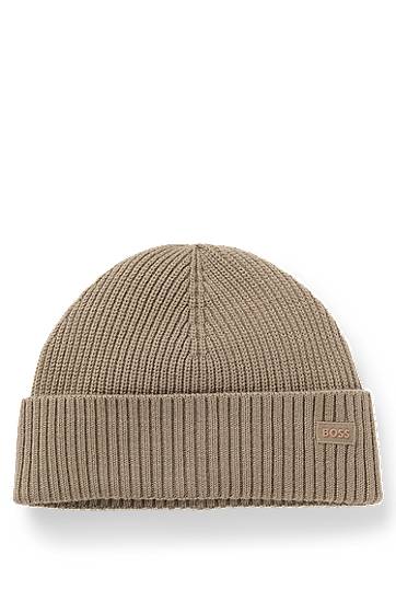 Kulicha BOSS Fisherman-style beanie in a wool blend Béžová | 50551019