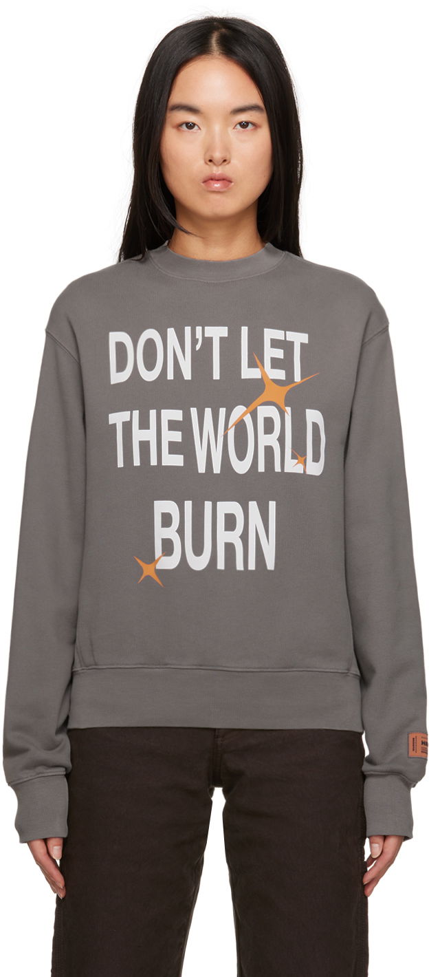 Sveter HERON PRESTON Burn Crewneck Šedá | HWBA014F23JER0080901, 0