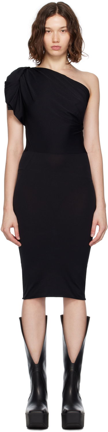 Šaty Rick Owens Concordians Twist One-Shoulder Midi Dress Čierna | RP02E4521 JN, 0