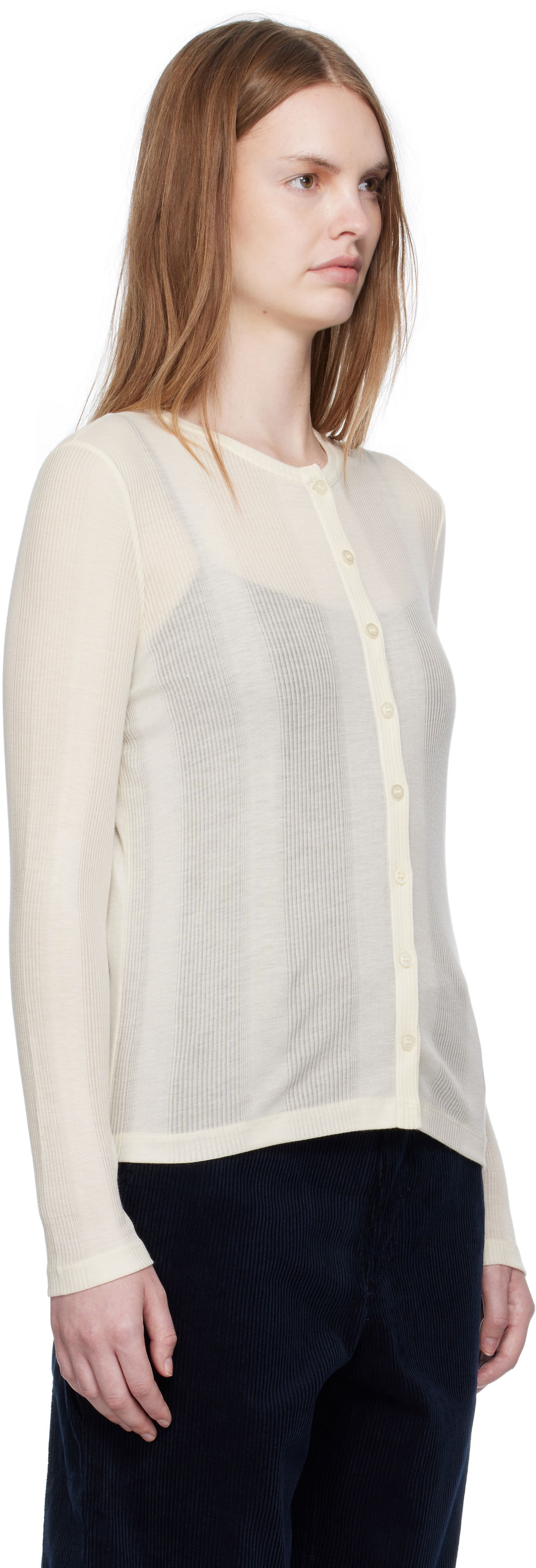 Sveter A.P.C. A.P.C. Lorie Button Cardigan Béžová | LYAAW-F22331, 1
