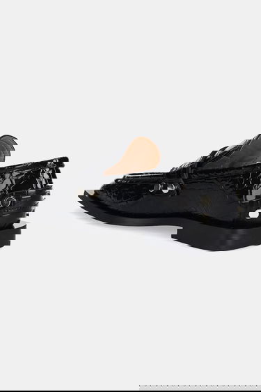 Tenisky a topánky GANNI GANNI Studs Square Toe Shiny Croco Loafers Čierna | S3014, 2