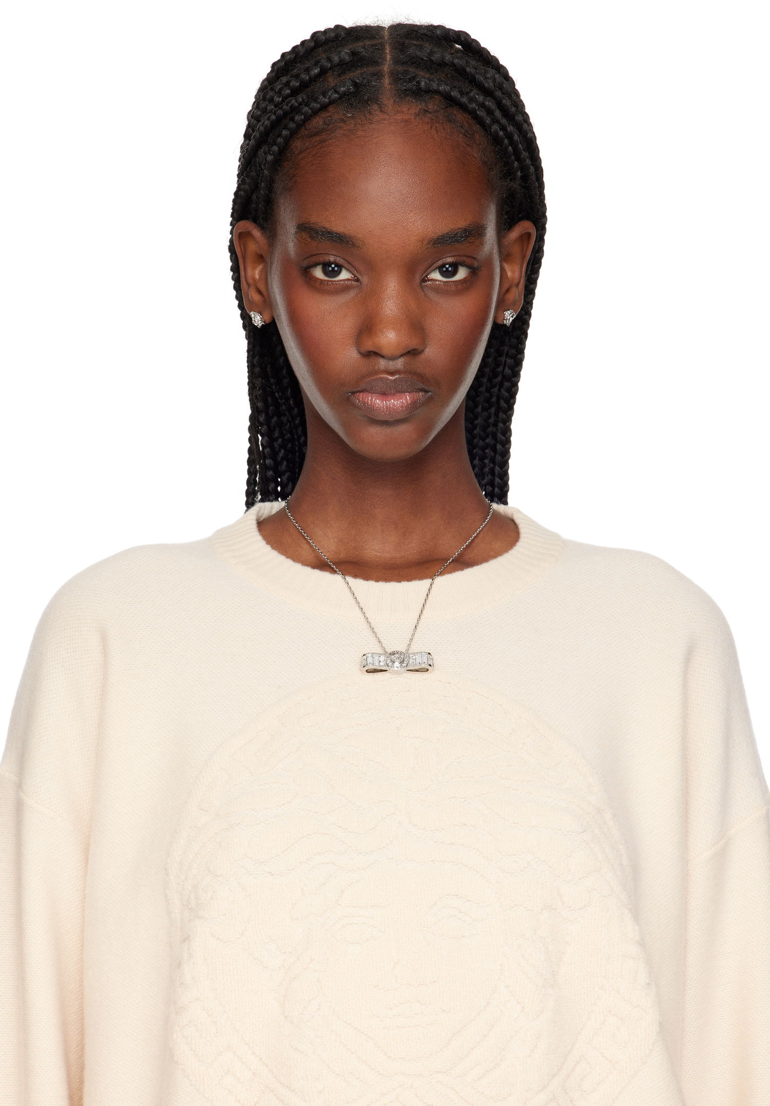 Náhrdelník Versace Versace Gianni Crystal Ribbon Pendant Necklace Metalická | 1018966_1A00621_4JEE0, 1