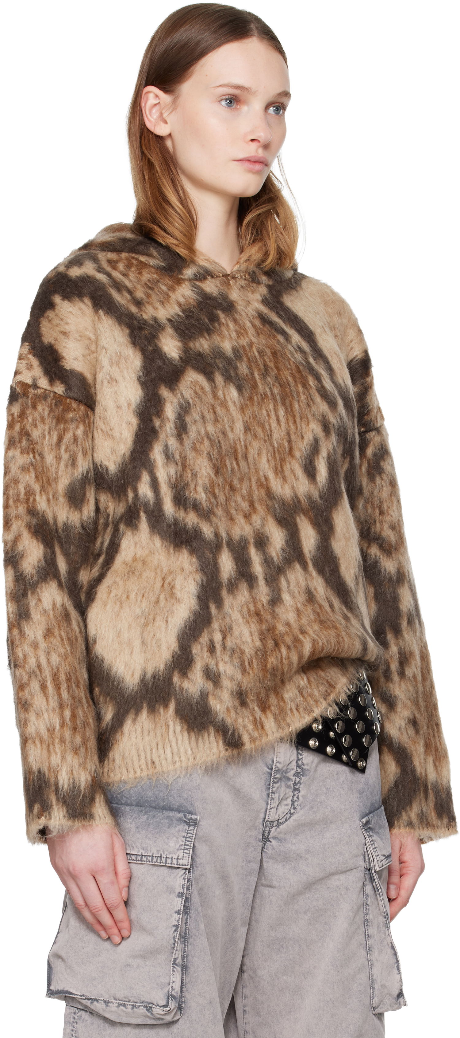 Mikina The Attico Brushed Animal Print Hoodie Rôznofarebný | 251WCK00123 KWW003AA, 1