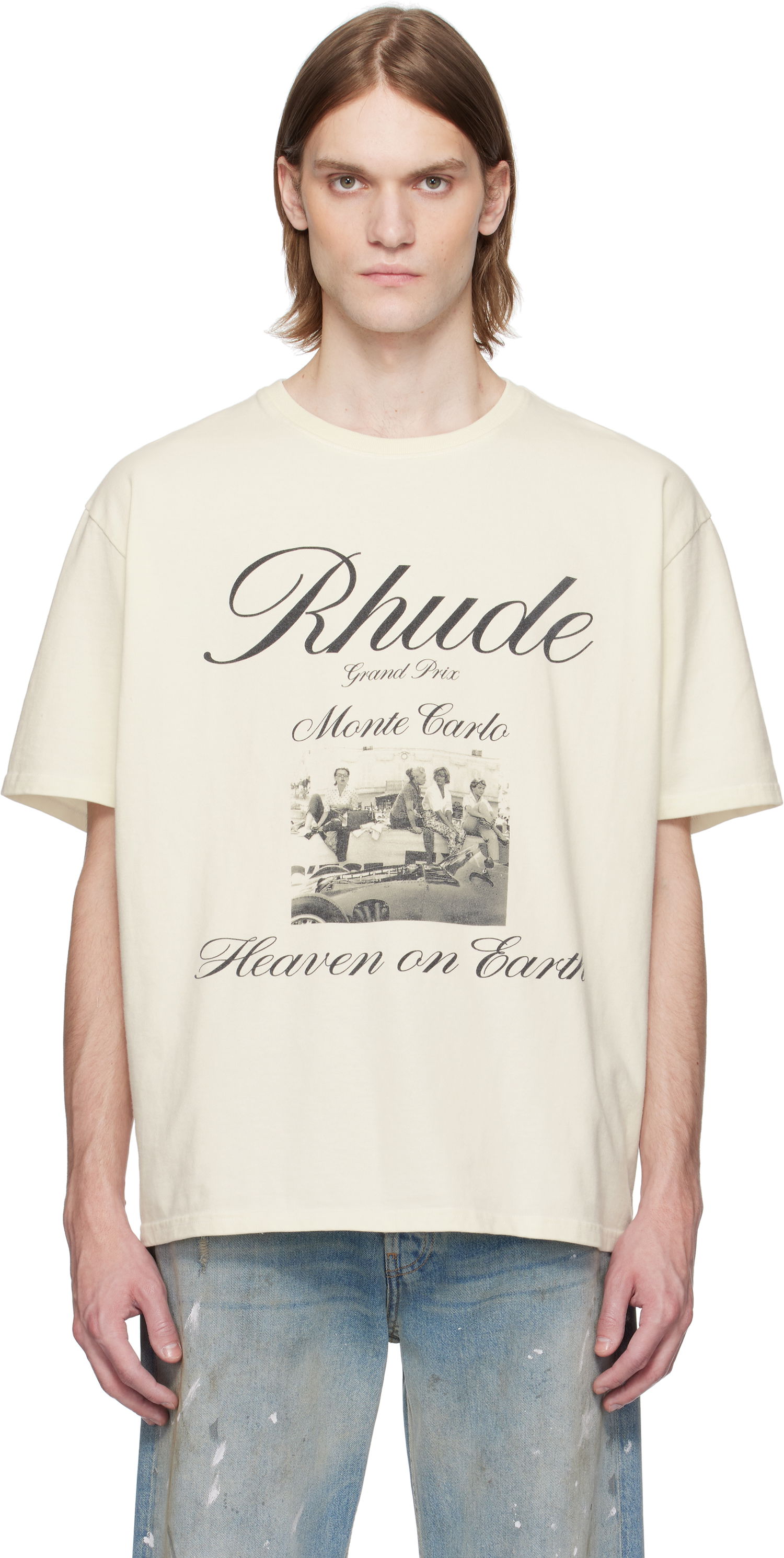 Tričko Rhude Rhude 'Heaven On Earth' Graphic Print T-Shirt Béžová | RHSS25TT07012, 0