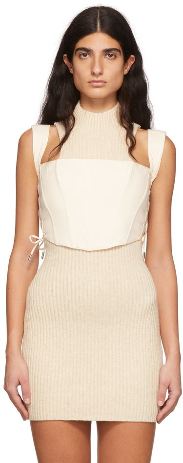 Šaty GUIZIO Guizio Cutout Knit Tank Top Biela | DGF20F760, 0