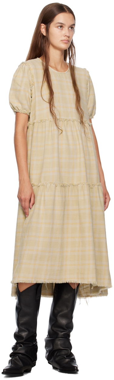 Šaty R13 R13 Shredded Relaxed Midi Dress Žltá | R13WR045-R260D, 3