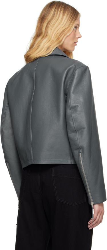 Bunda LEMAIRE Lemaire Boxy Cropped Leather Jacket Šedá | OW1133 LL0099, 2