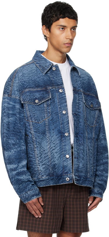 Bunda Alexander Wang Alexander Wang Graffiti Oversized Denim Trucker Jacket Modrá | 6DC3252831, 1