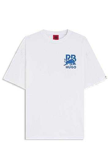 Tričko BOSS RB cotton T-shirt with bull-graphic logo Biela | 50549307