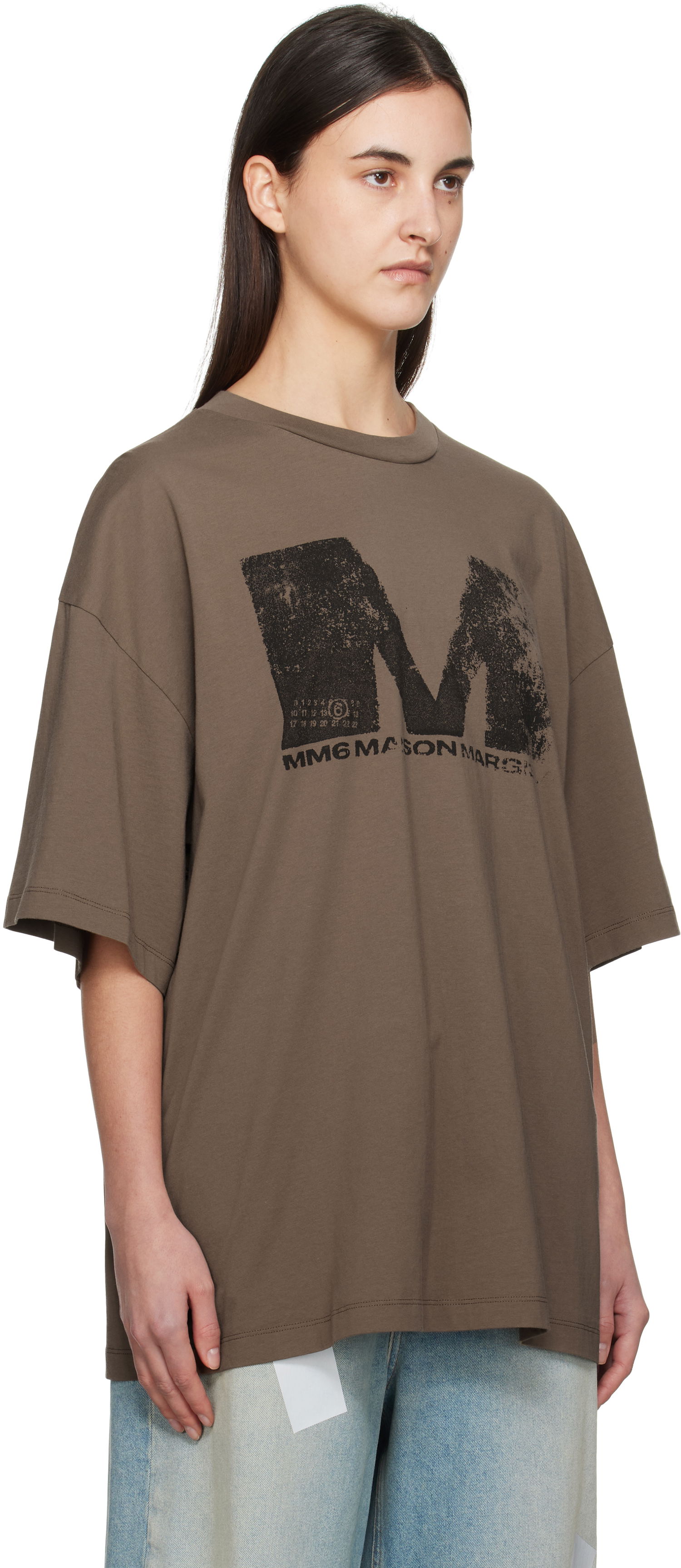 Tričko Maison Margiela MM6 Maison Margiela Sunbleached Logo T-Shirt Hnedá | S52GC0342 S24312, 1