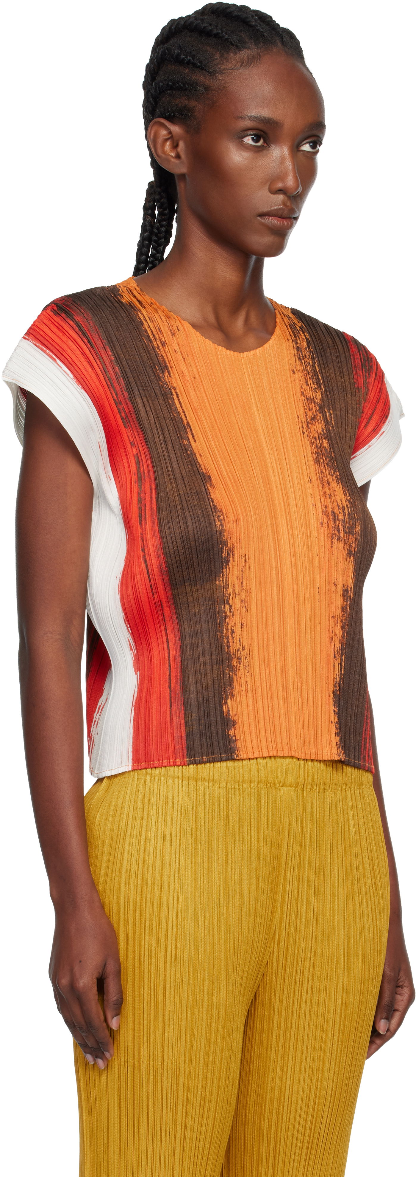 Tričko Pleats Please Issey Miyake PLEATS PLEASE ISSEY MIYAKE Pleated Short Sleeve Brushstroke Top Rôznofarebný | PP58JK672, 1