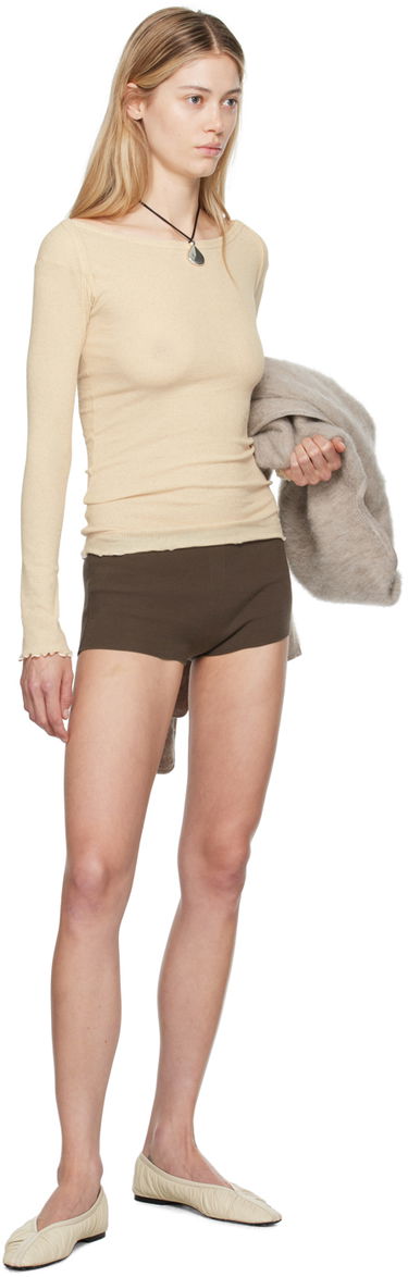 Tričko Baserange Beige Disc Long Sleeve T-Shirt Béžová | TODL-CH-AU24, 3