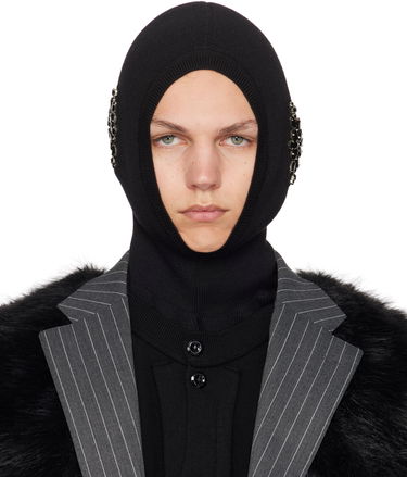 Kulicha Simone Rocha Simone Rocha Merino Silk Knit Balaclava with Crystal Embellishments Čierna | KMK5MB 0647, 0