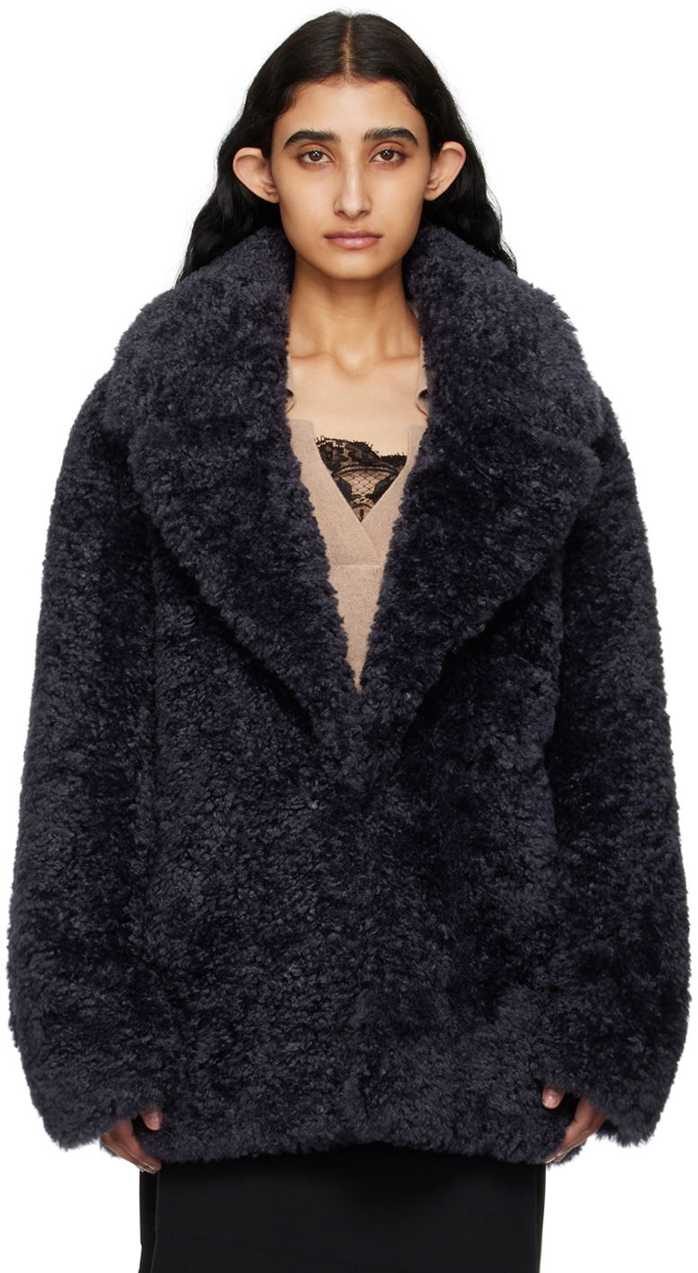 Kabáty Stella McCartney Stella McCartney Short Faux-Shearling Jacket Čierna | 6800883EU901, 0