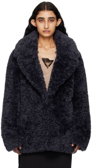 Kabáty Stella McCartney Stella McCartney Short Faux-Shearling Jacket Čierna | 6800883EU901, 0