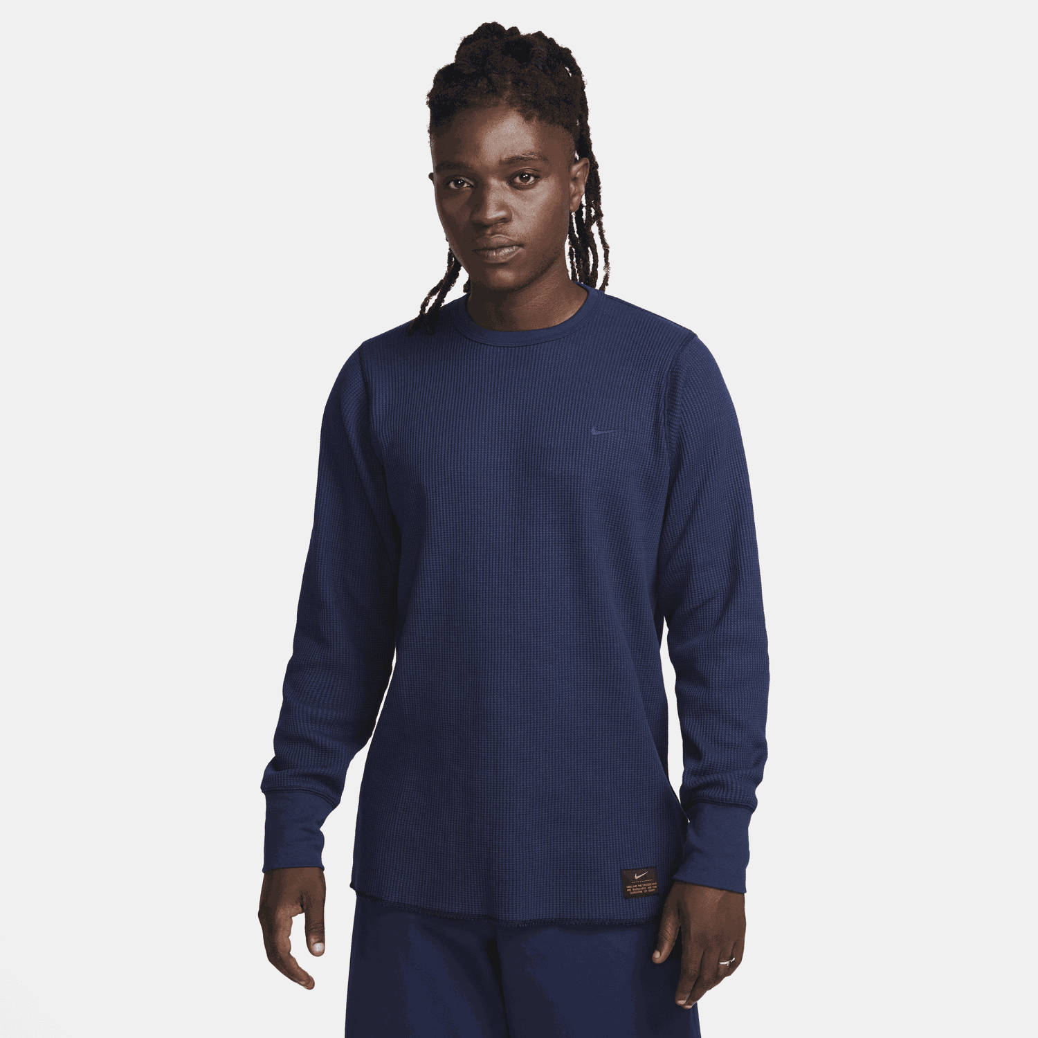 Mikina Nike Long-sleeve Heavyweight Waffle Top Navy | DX0894-451, 0
