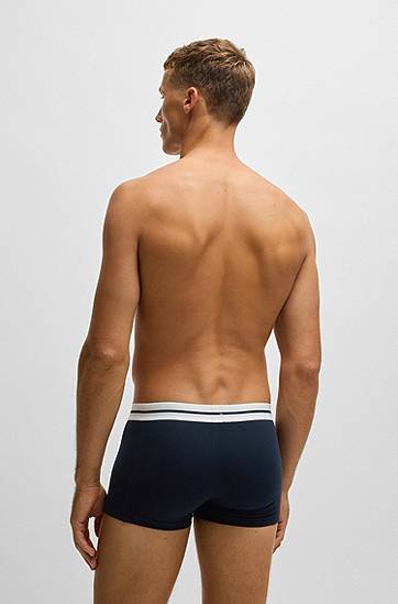 Boxerky BOSS BOSS Stretch Cotton Trunks, Three-Pack Modrá | 50531694, 1