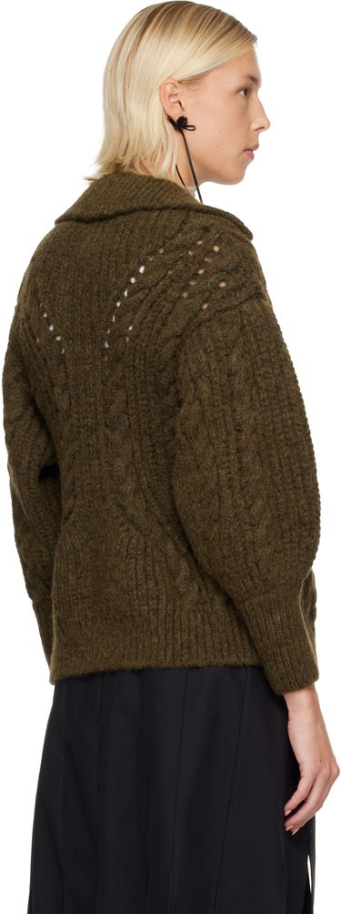 Sveter Simone Rocha Simone Rocha Sculpted Chunky Knit Chain Detail Cardigan Zelené | MZMK1E 0665, 2