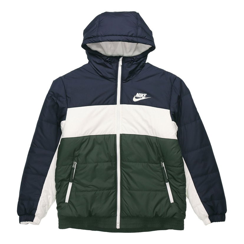 Prešívaná bunda Nike Sportswear Zippered Color-Block Hooded Puffer Jacket Rôznofarebný | BV4684-451