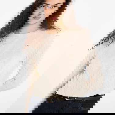 Sveter Tommy Hilfiger Soft Wool Cable C-Neck Long Sleeve Sweater Béžová | WW0WW43586 ADK, 1