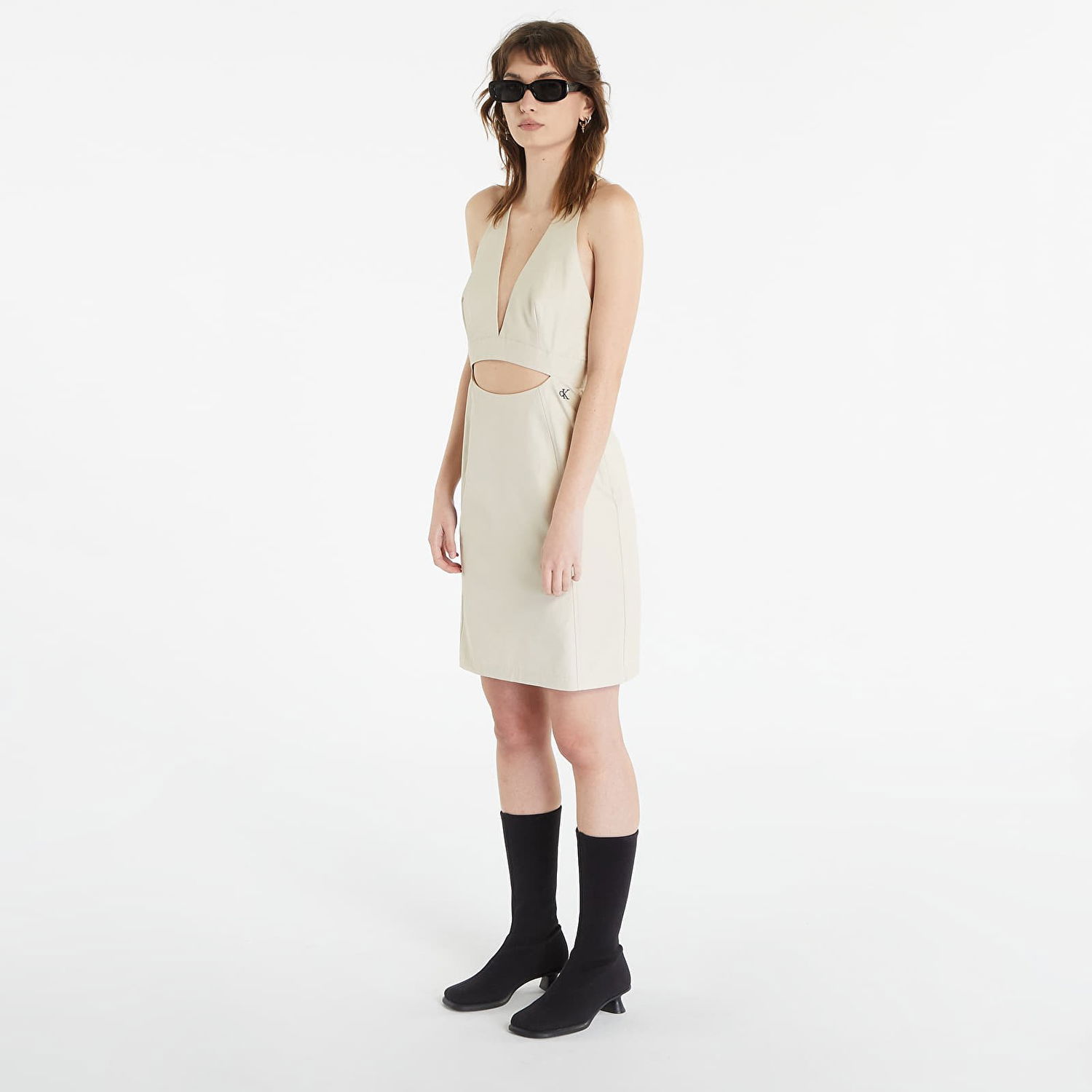 Šaty CALVIN KLEIN Open Back Utility Dress Béžová | J20J221076 ACI, 0