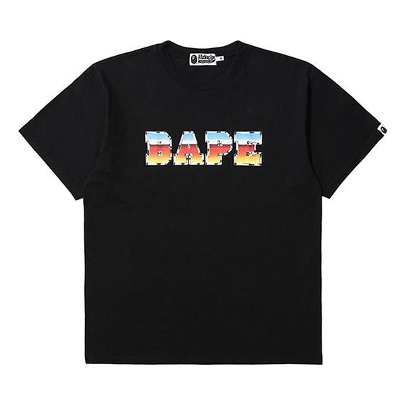Tričko BAPE Gradient Alphabet Short Sleeve T-Shirt Čierna | 0ZXTEM109073C