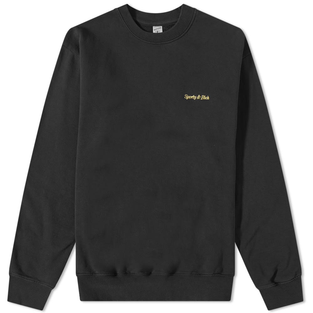 Sveter Sporty & Rich Classic Logo Crewneck Čierna | SRW-CLSCLOGOSWT-BKG, 0