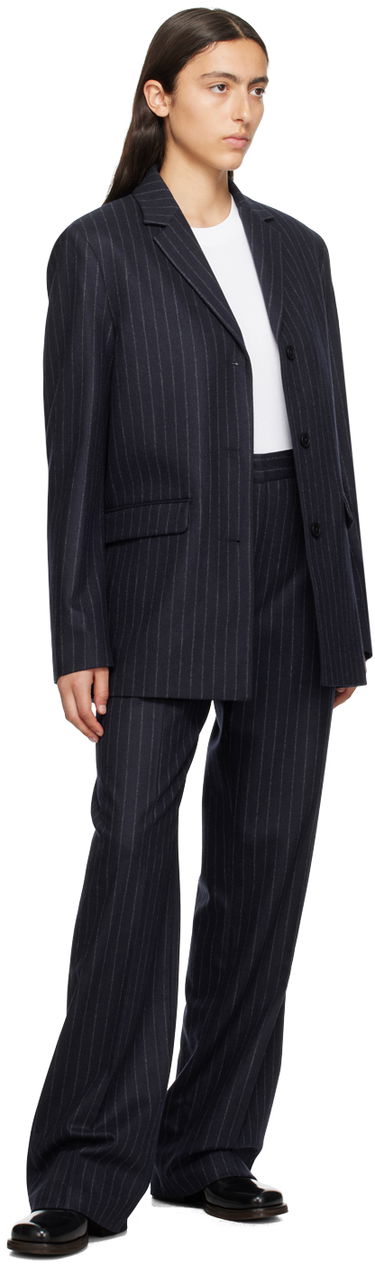 Nohavice Loulou de Saison Loulou de Saison Amoya Pinstriped Trousers Navy | AMOYA, 3