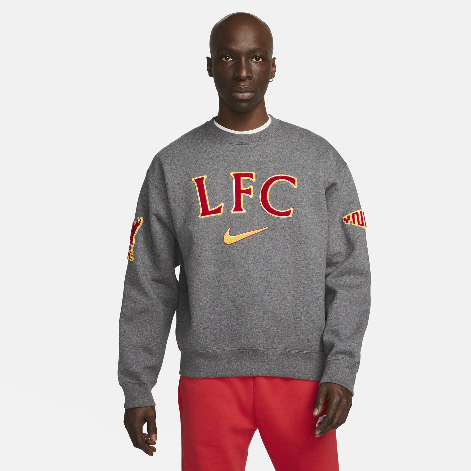 Mikina Nike mikina Liverpool FC Solo Swoosh Šedá | FB2128-071, 0