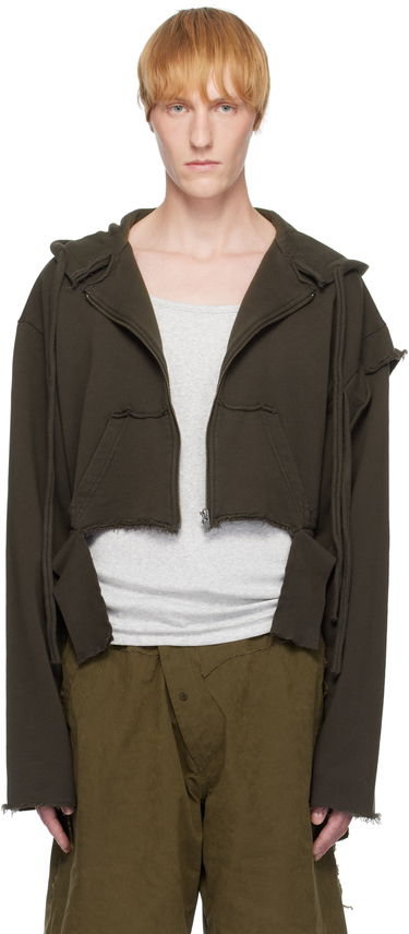 Mikina Ottolinger Ottolinger Distressed Cropped Hoodie Zelené | 115-601115-02, 0