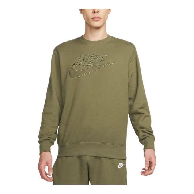 Sveter Nike Front Towelling Logo Sweatshirt Zelené | DQ4584-222