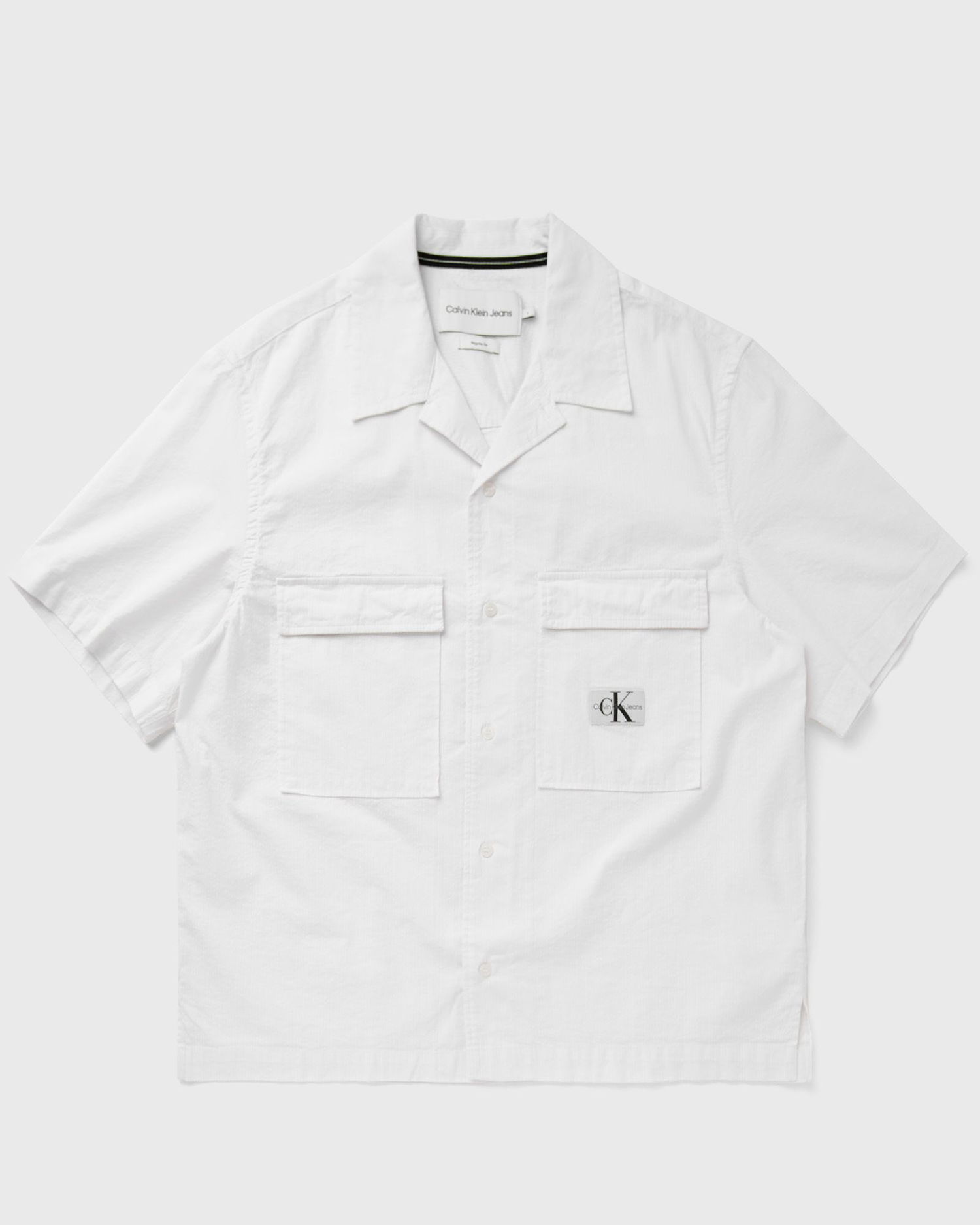 Tričko CALVIN KLEIN SEERSUCKER SS SHIRT Biela | J30J325175YAF, 0