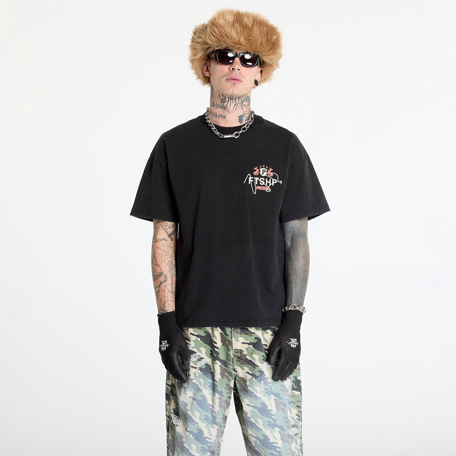 Tričko Footshop Prosto x Crest Black T-Shirt Čierna | FTSHP_416, 0