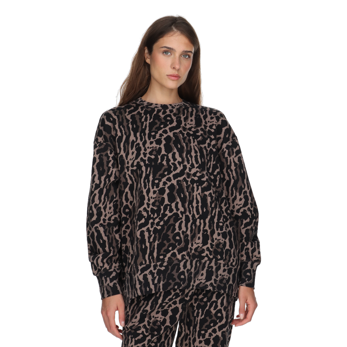 Mikina Nike NSW Phoenix Fleece Oversized Leopard Print Crewneck Sweatshirt Rôznofarebný | IB2371-010, 0