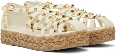 Tenisky a topánky Valentino Valentino Garavani Rockstud Cork Wedge Sandals Biela | 6W2S0LP9CYP, 3