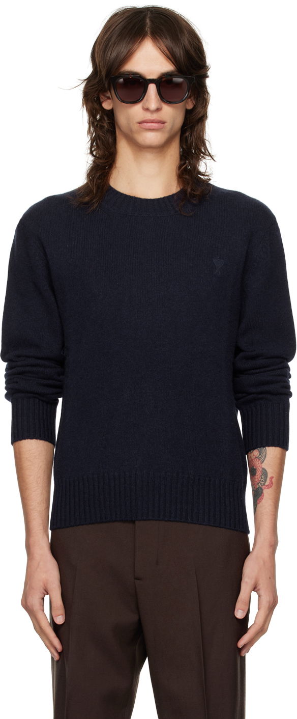 Sveter AMI Cashmere Crewneck Sweater Navy | HKS057.005, 0