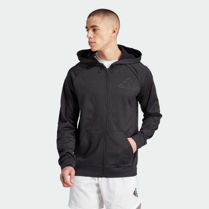 Mikina adidas Performance Game and Go Training Full-Zip Hoodie Čierna | HZ3060