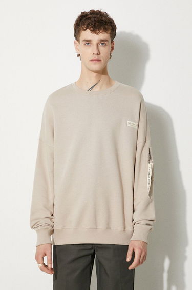Mikina Alpha Industries Crewneck Sweatshirt Béžová | 118317.627, 0