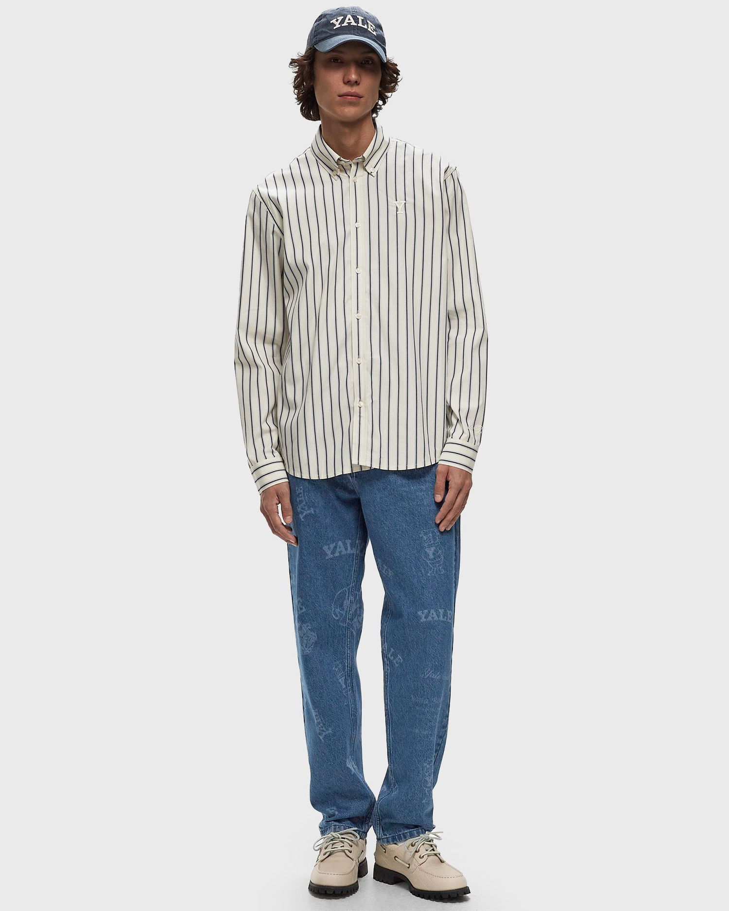 Košeľa Les Deux Yale Stripe Poplin Shirt Longsleeves Béžová | COL410140-218460, 1