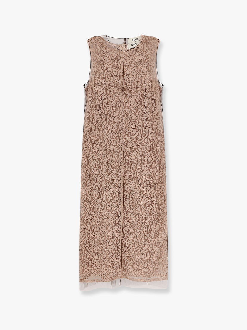 Šaty FENDI Fendi Lace Midi Dress Béžová | FDD298AUP7F1T47