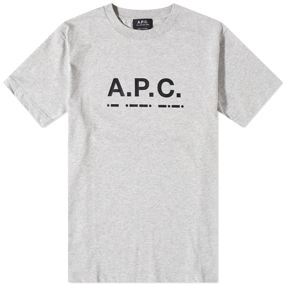 Tričko A.P.C. Sven Morse Code Logo Tee Šedá | CODEU-M26199-PLA, 0
