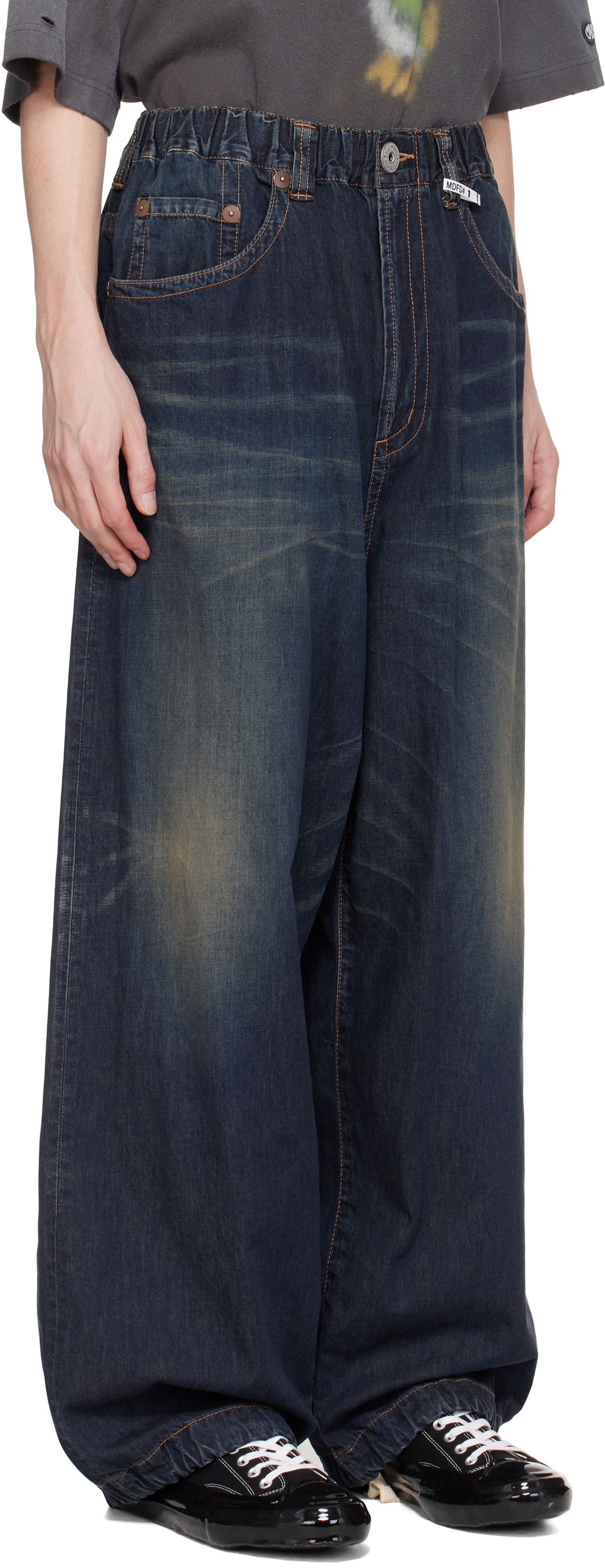 Džínsy Maison MIHARA YASUHIRO MIHARA YASUHIRO Wide Leg Denim Jeans Modrá | J14PT123, 1