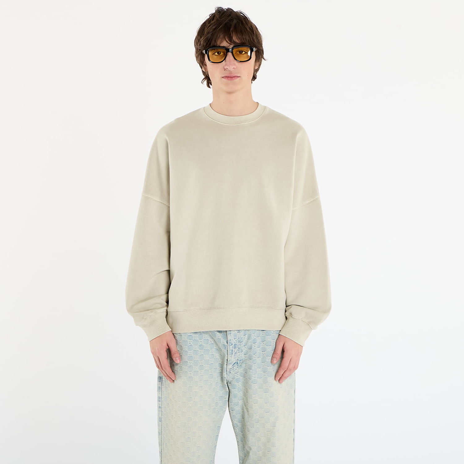 Mikina Carhartt WIP Oversized Crewneck Garment Dyed Sweatshirt Béžová | I035636.2LPGD, 0