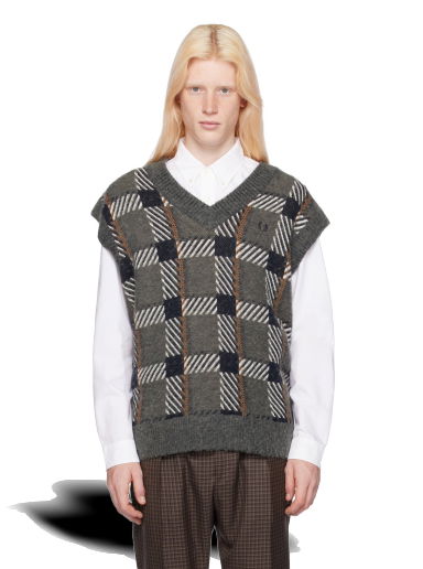 Sveter Fred Perry Glitch Vest Šedá | K6530-638