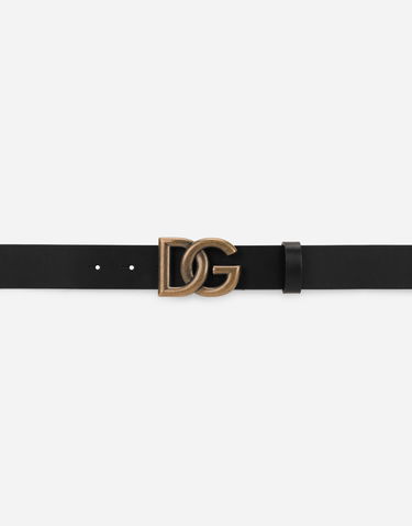 Opasok Dolce & Gabbana Leather Belt with DG Logo Buckle Čierna | BC4644AX62280999, 2