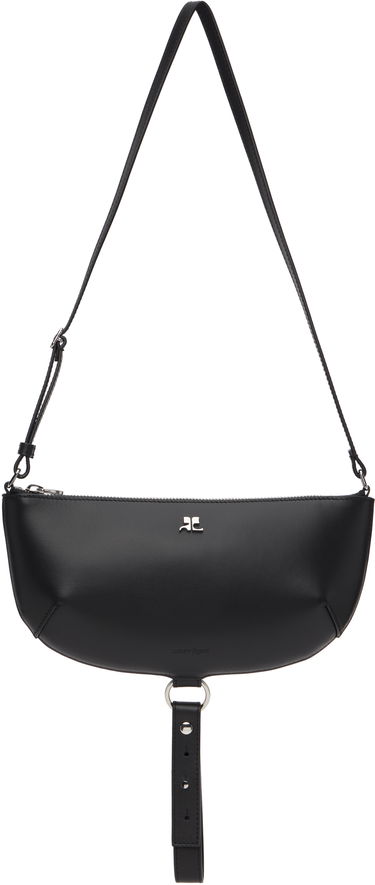 Taška cez rameno Courrèges Courrèges Holy Eclipse Leather Shoulder Bag Čierna | 325GSA190CR0065, 0